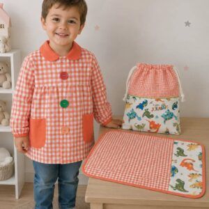 Mandilón naranja modelo Payaso personalizado