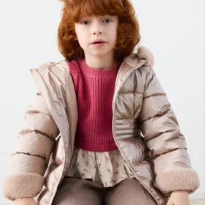 Chaquetón metalizado pelo niña Ref. 16-04422-040 topo