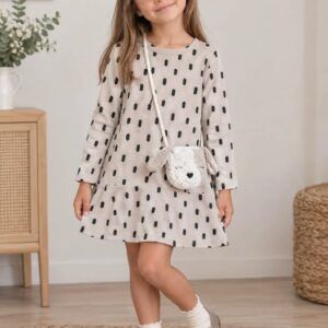 Vestido estampado con bolso niña Ref. 16-04912-010 quinoa