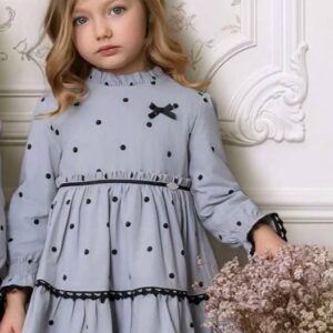 Vestido 40/0224/V gris con lunares